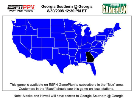 Coverage map for the season opener