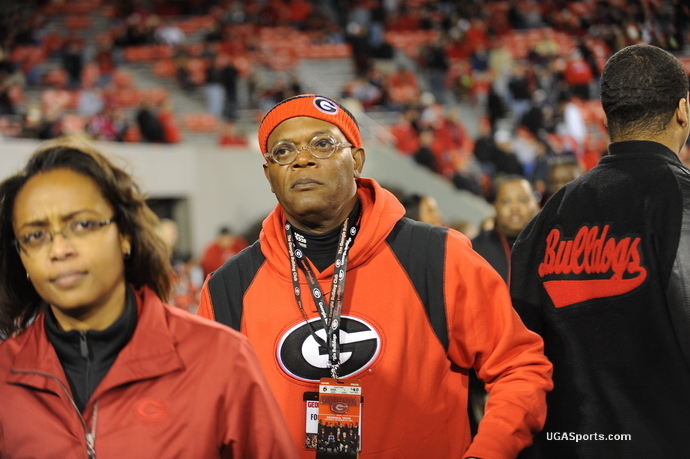 Samuel Jackson at UGA/Tech game